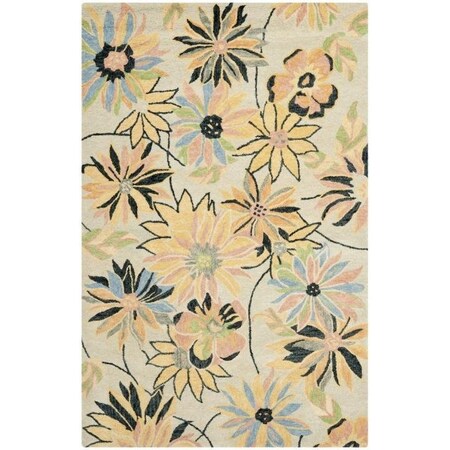 Safavieh 6 x 6 ft. Round Country and Floral Blossom- Light Blue and Multi Hand Hooked Rug BLM789A-6R